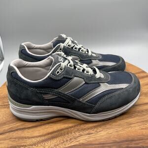Sas Journey Shoes Mens Size 10.5 WW Blue Leather Mesh Comfort Walking Sneakers